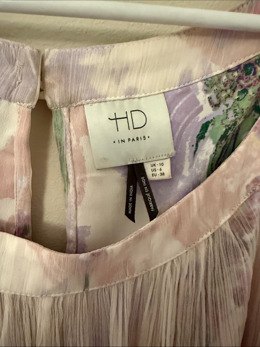 Anthropologie Pale Purple/Pink to Soft Yellow Dip-Dye Swing Dress - Picture 5 of 5
